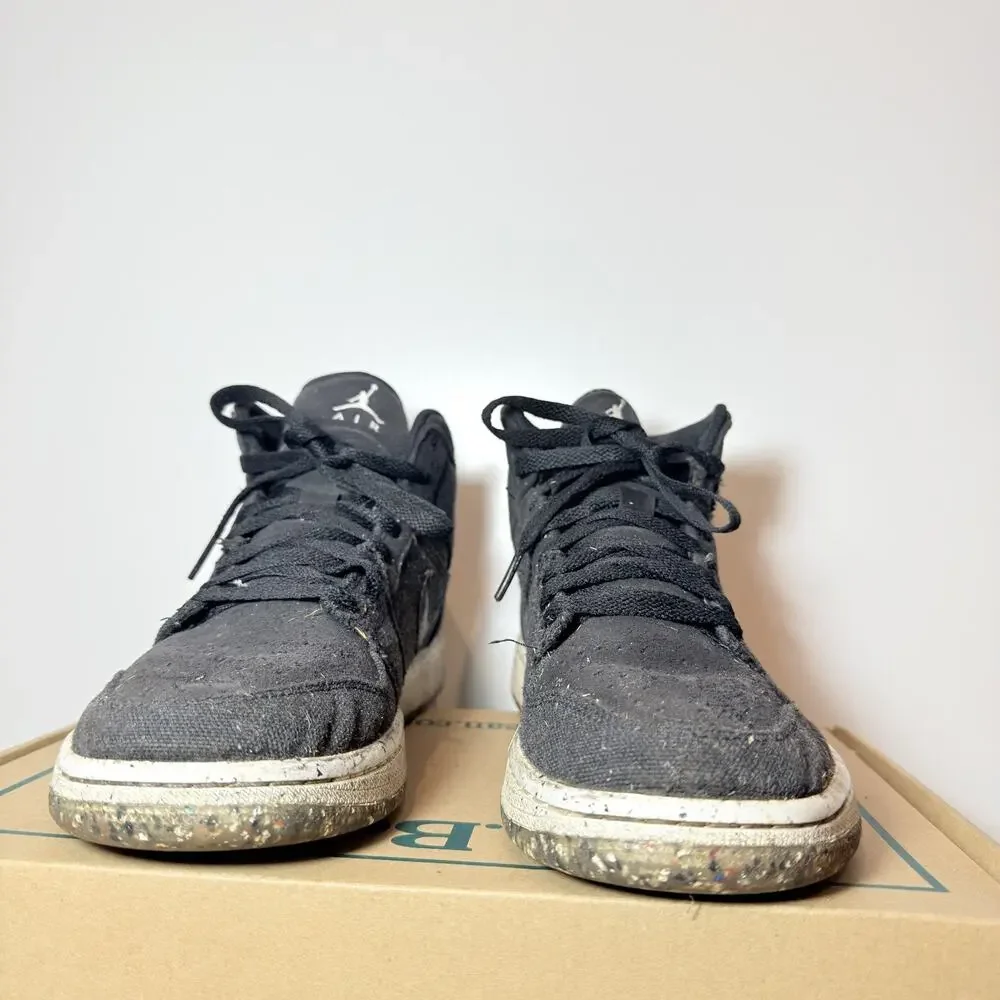 Nike Air Jordan 1 Mid Crater Size 8.5 Mens Grey Denim Black Blue Recycled